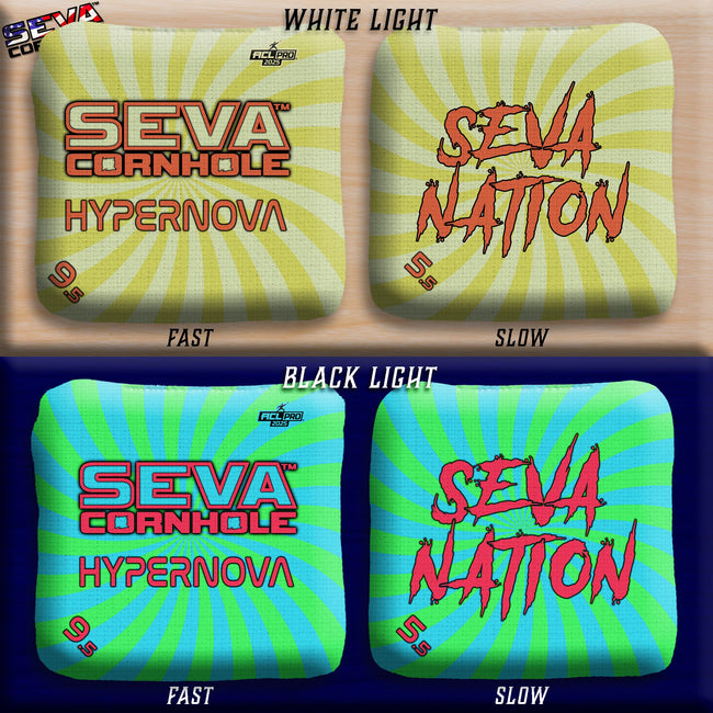 Swirl Blacklight GLO Cornhole Bags Hypernova ACL Pro Stamped