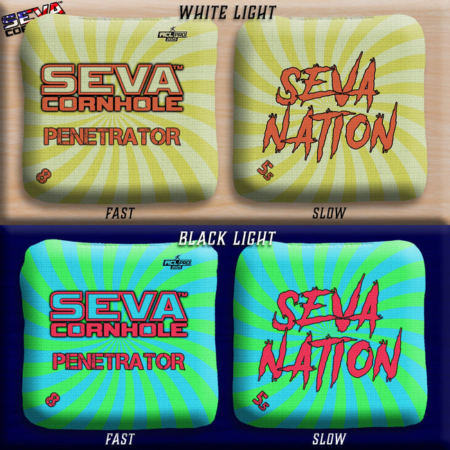 Swirl Blacklight GLO Cornhole Bags Penetrator ACL Pro Stamped