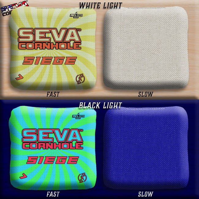 Swirl Blacklight GLO Cornhole Bags Siege ACL Pro Stamped
