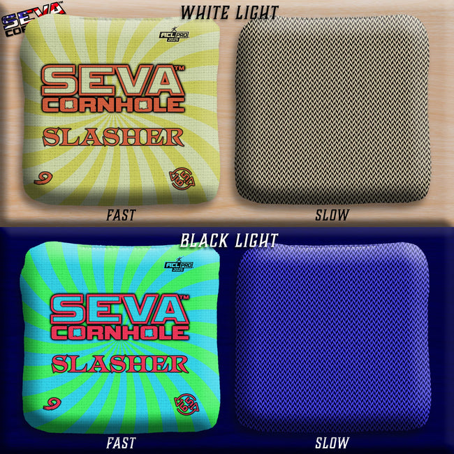 Swirl Blacklight GLO Cornhole Bags Slasher ACL Pro Stamped