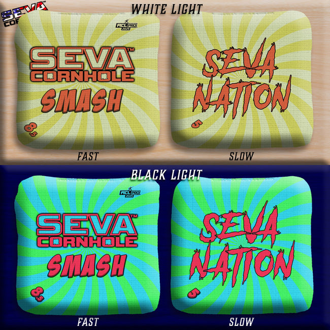 Swirl Blacklight GLO Cornhole Bags Smash ACL Pro Stamped