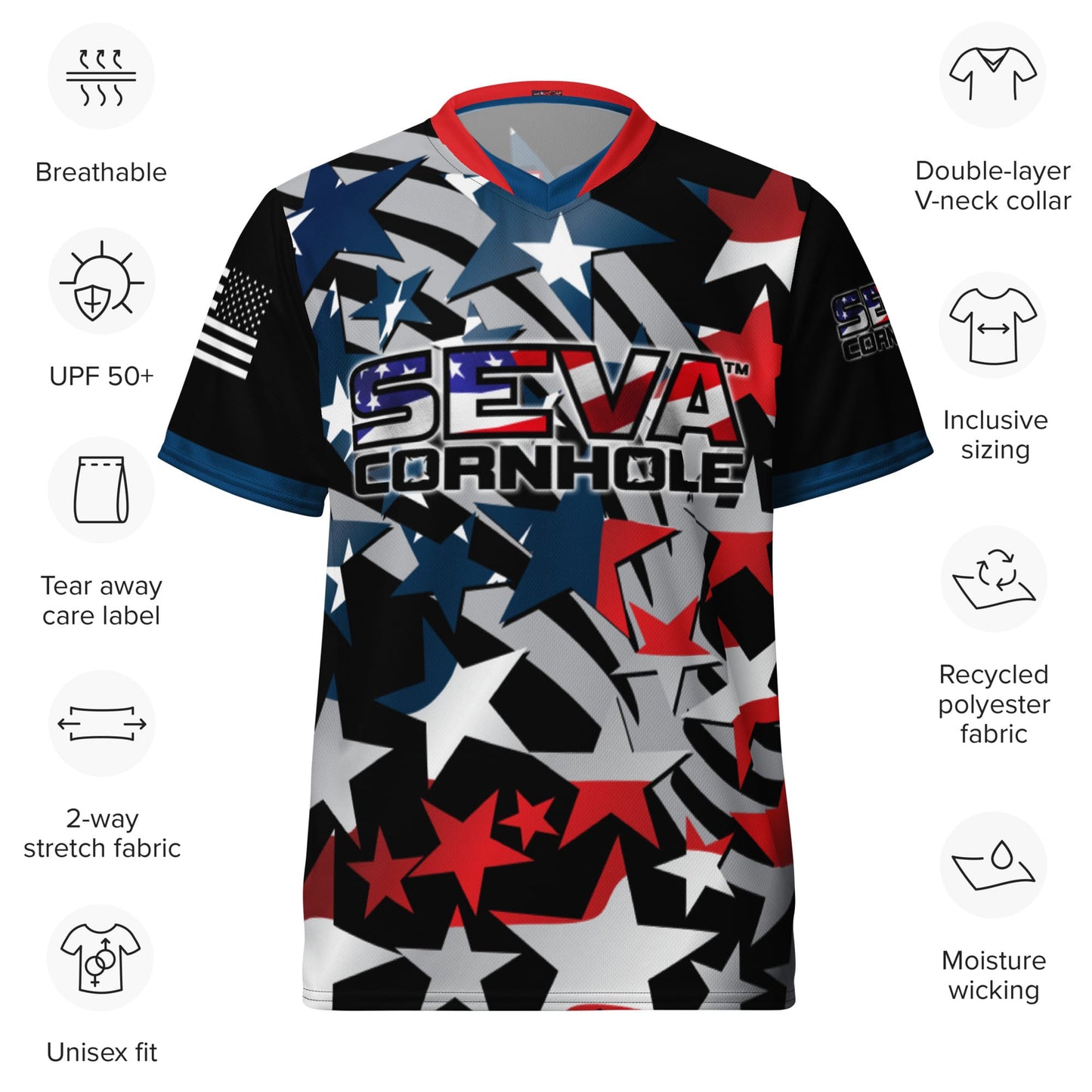 Personalized SEVA NATION Black Stars Jersey