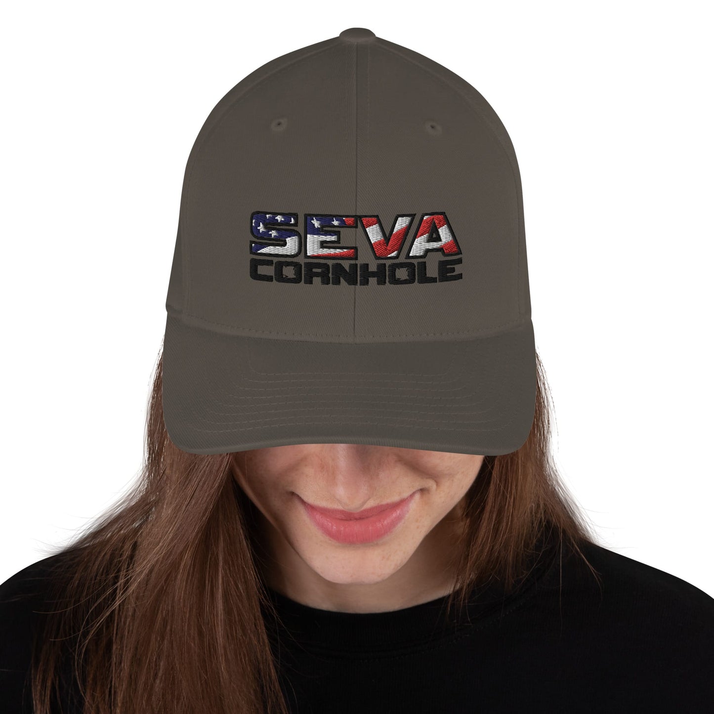 Dark Logo Flex-Fit Structured Twill Cap
