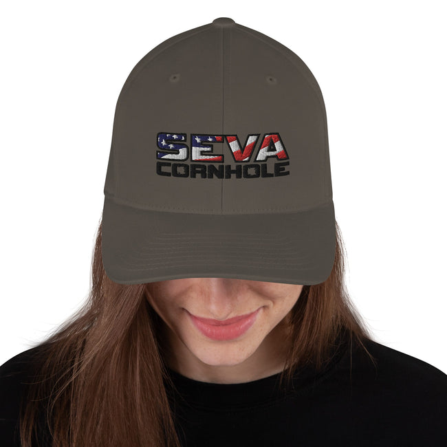 Dark Logo Flex-Fit Structured Twill Cap