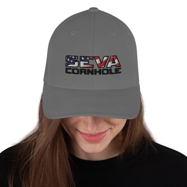 Dark Logo Flex-Fit Structured Twill Cap