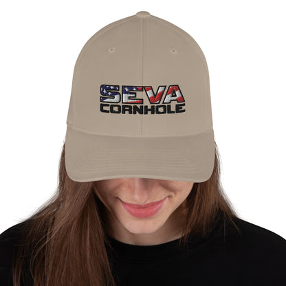 Dark Logo Flex-Fit Structured Twill Cap