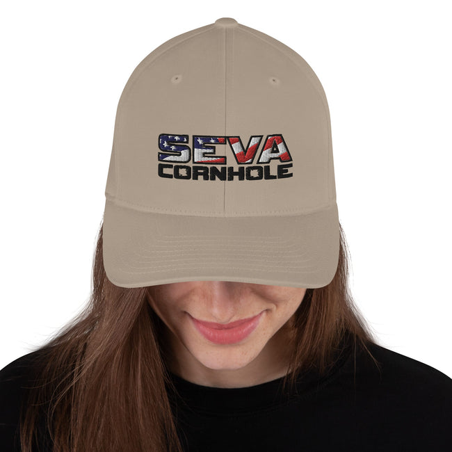 Dark Logo Flex-Fit Structured Twill Cap