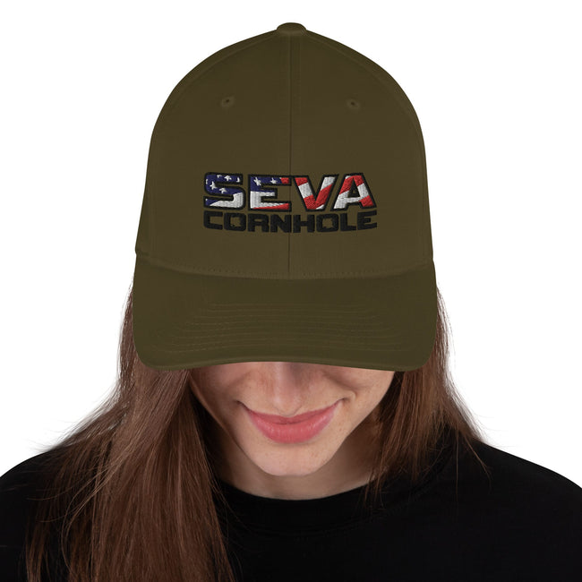 Dark Logo Flex-Fit Structured Twill Cap