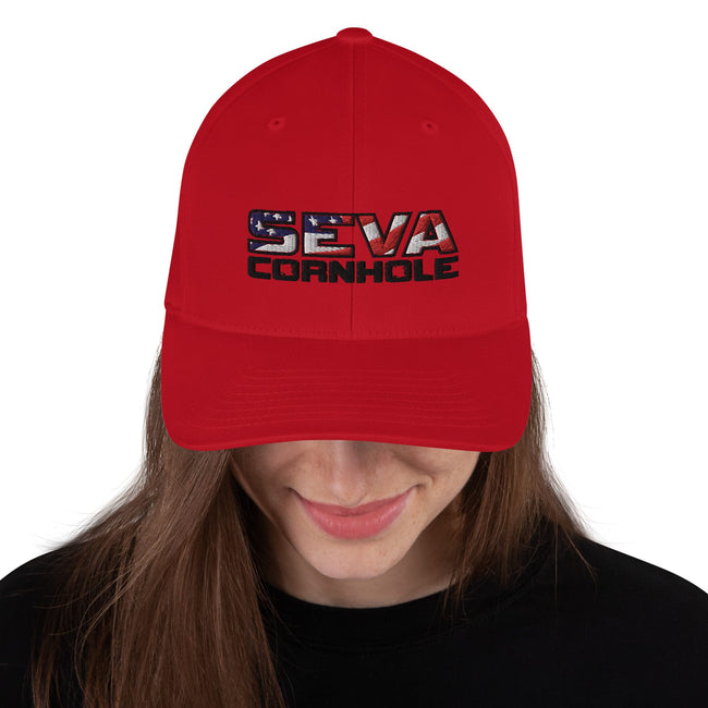 Dark Logo Flex-Fit Structured Twill Cap