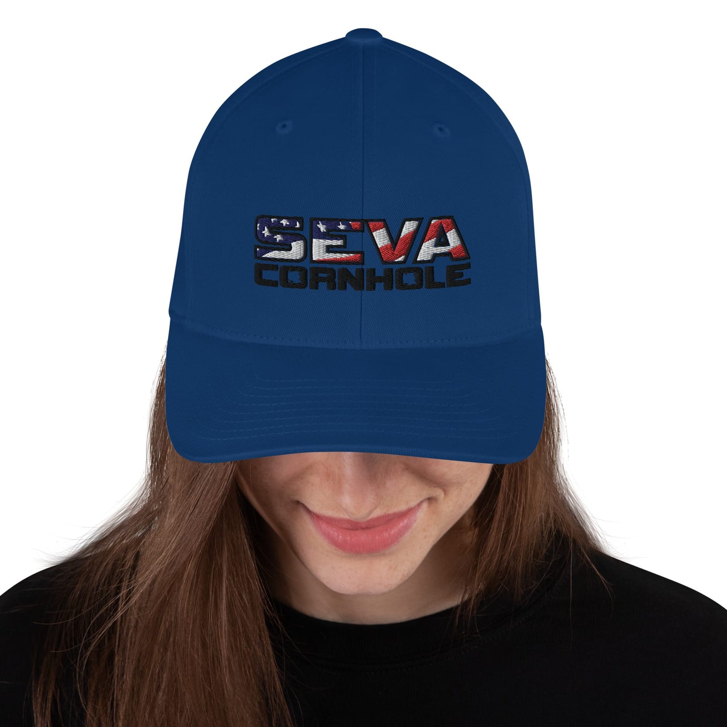 Dark Logo Flex-Fit Structured Twill Cap