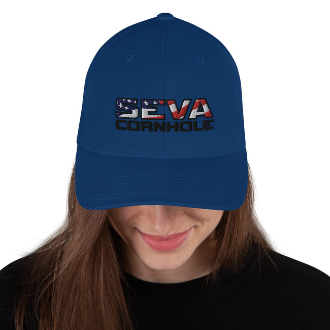 Dark Logo Flex-Fit Structured Twill Cap