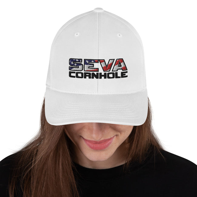 Dark Logo Flex-Fit Structured Twill Cap