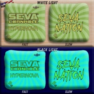Swirl Blacklight GLO Cornhole Bags Hypernova ACL Pro Stamped