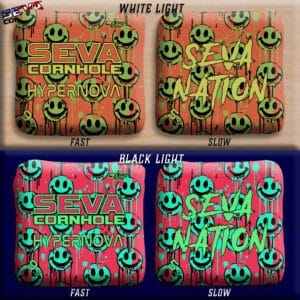 Smiley Blacklight GLO Cornhole Bags Hypernova ACL Pro Stamped