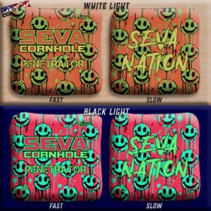 Smiley Blacklight GLO Cornhole Bags Penetrator ACL Pro Stamped
