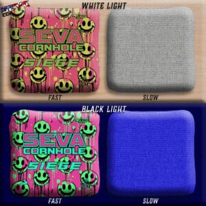 Smiley Blacklight GLO Cornhole Bags Siege ACL Pro Stamped