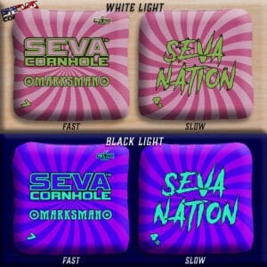 Swirl Blacklight GLO Cornhole Bags Marksman ACL Pro Stamped
