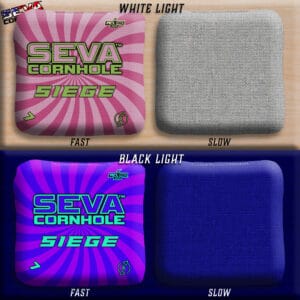 Swirl Blacklight GLO Cornhole Bags Siege ACL Pro Stamped