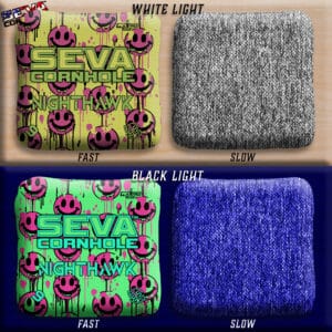 Smiley Blacklight GLO Cornhole Bags NightHawk ACL Pro Stamped