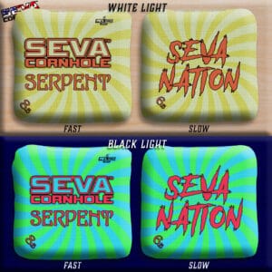 Swirl Blacklight GLO Cornhole Bags Serpent ACL Pro Stamped